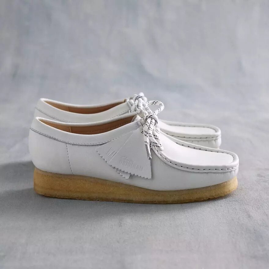 Womens Wallabee White Grain Leather Womens Wallabee White Grain Leather