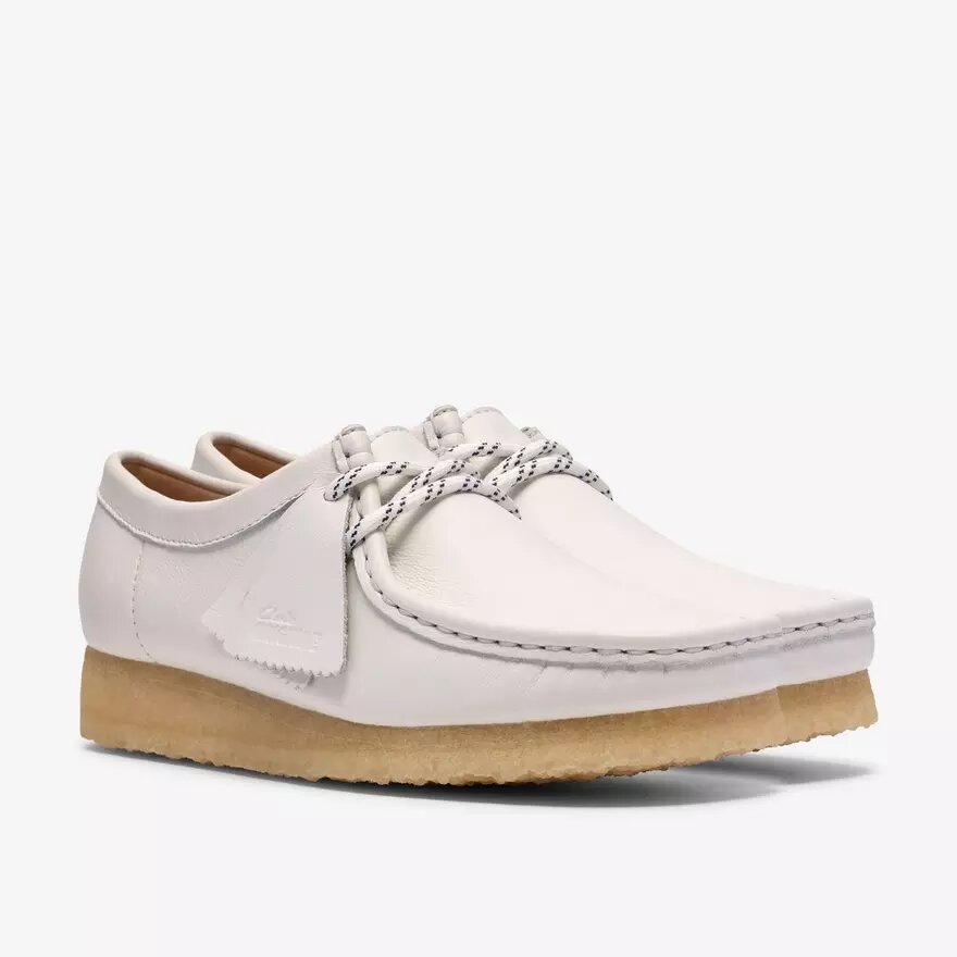 Womens Wallabee White Grain Leather Womens Wallabee White Grain Leather