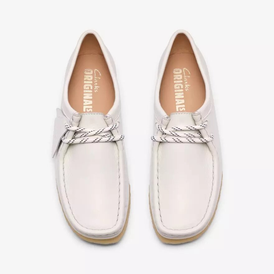 Womens Wallabee White Grain Leather Womens Wallabee White Grain Leather