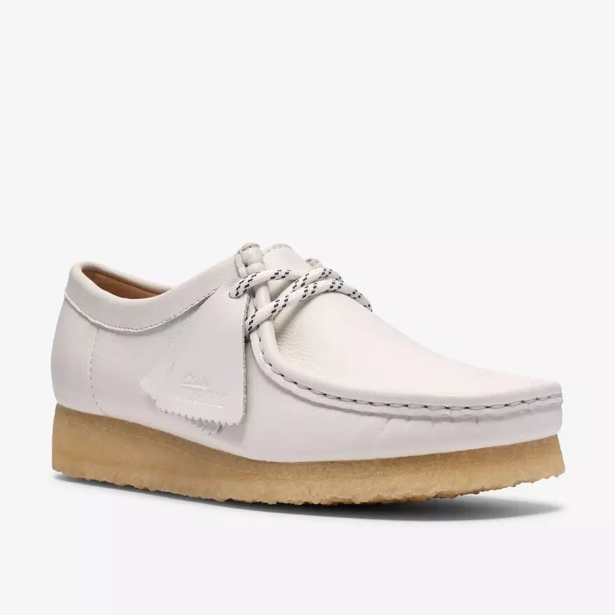 Womens Wallabee White Grain Leather Womens Wallabee White Grain Leather