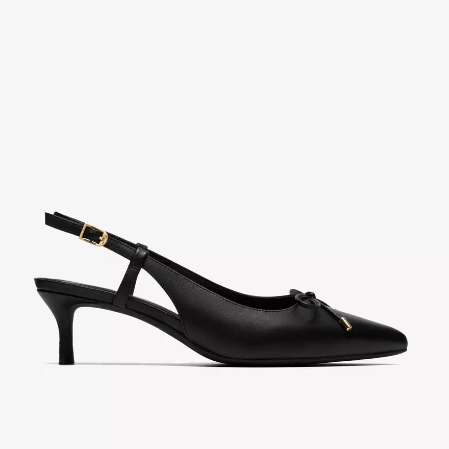 Womens Zarey Bow Black Leather Pumps Womens Zarey Bow Black Leather Pumps
