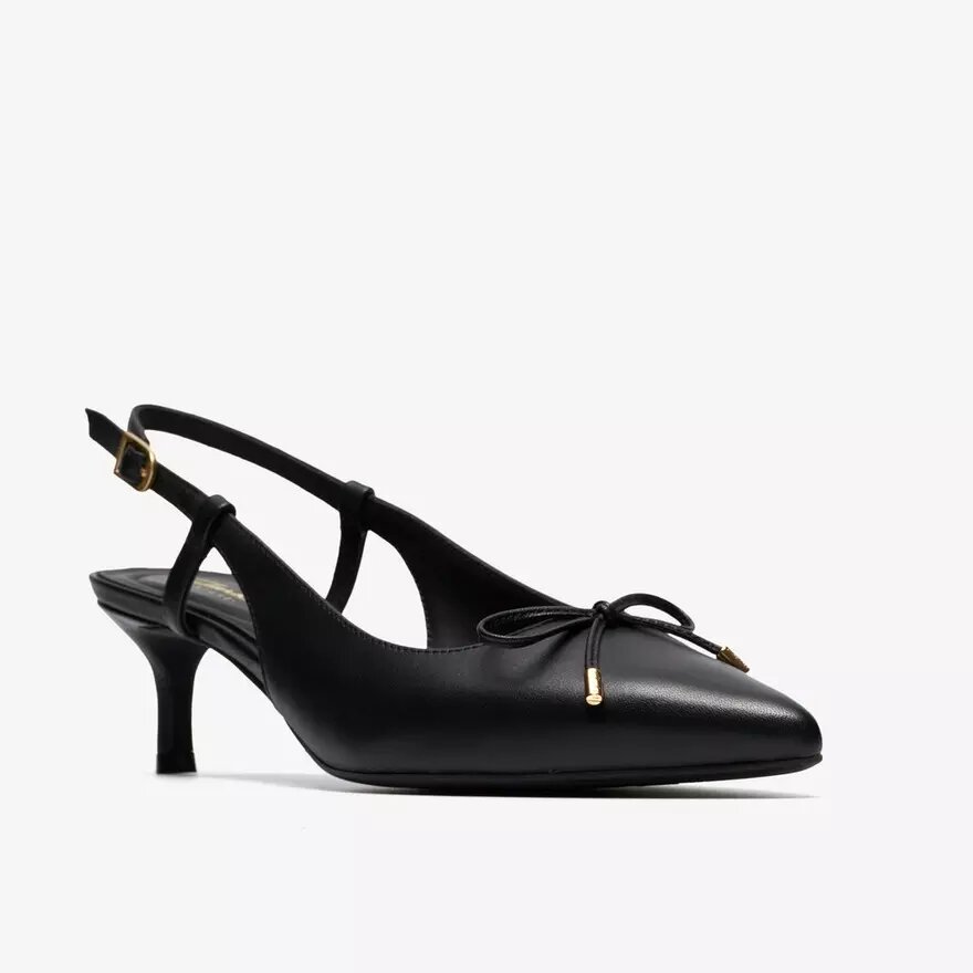 Womens Zarey Bow Black Leather Pumps Womens Zarey Bow Black Leather Pumps