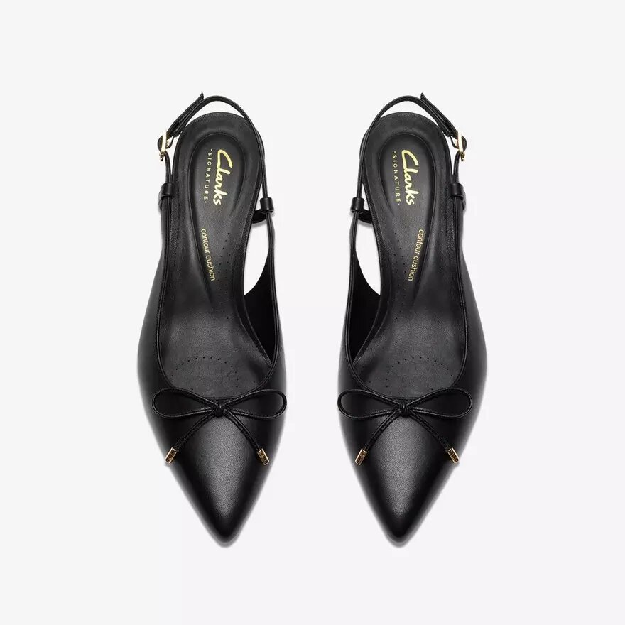 Womens Zarey Bow Black Leather Pumps Womens Zarey Bow Black Leather Pumps