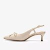 Womens Zarey Bow Cream Leather Pumps Womens Zarey Bow Cream Leather Pumps