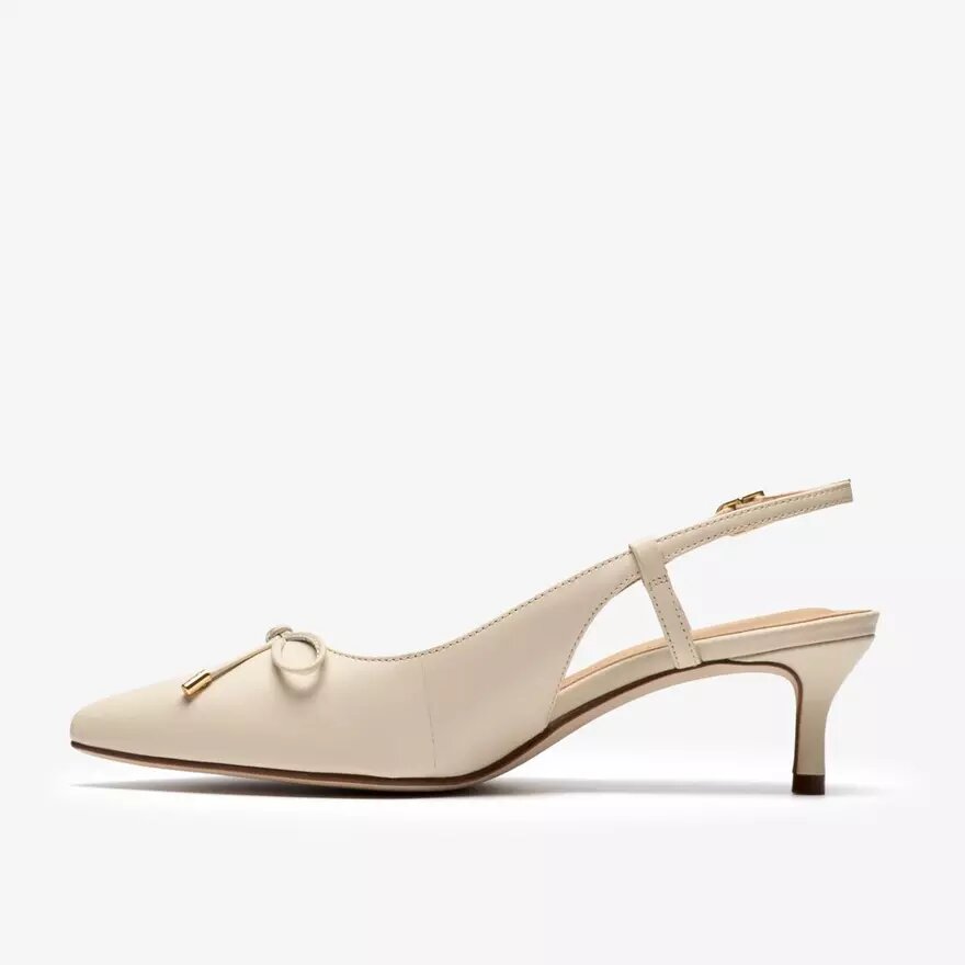 Womens Zarey Bow Cream Leather Pumps Womens Zarey Bow Cream Leather Pumps
