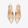 Womens Zarey Bow Cream Leather Pumps Womens Zarey Bow Cream Leather Pumps