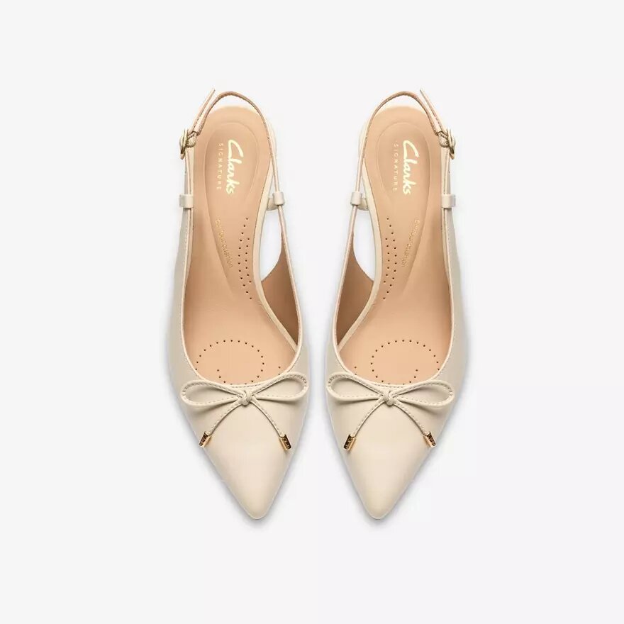 Womens Zarey Bow Cream Leather Pumps Womens Zarey Bow Cream Leather Pumps