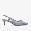 Womens Zarey Bow Light Blue Leather Pumps Womens Zarey Bow Light Blue Leather Pumps