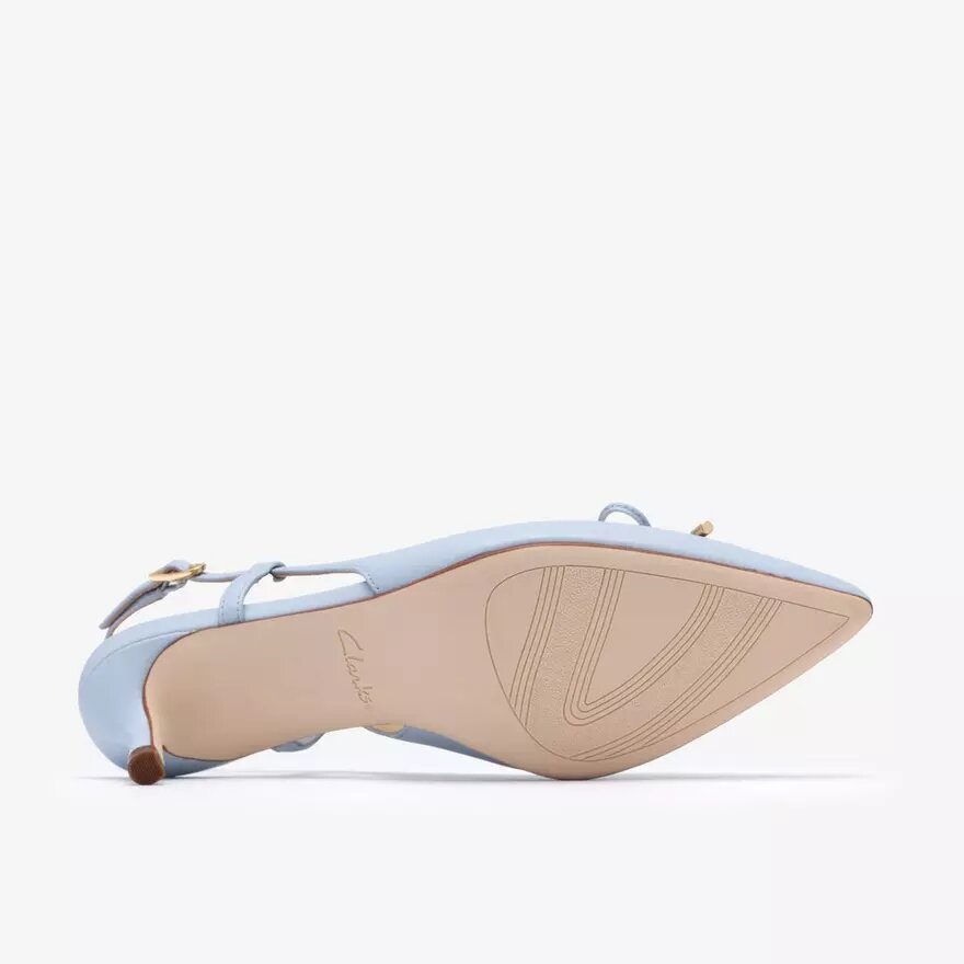Womens Zarey Bow Light Blue Leather Pumps Womens Zarey Bow Light Blue Leather Pumps
