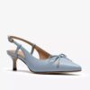 Womens Zarey Bow Light Blue Leather Pumps Womens Zarey Bow Light Blue Leather Pumps