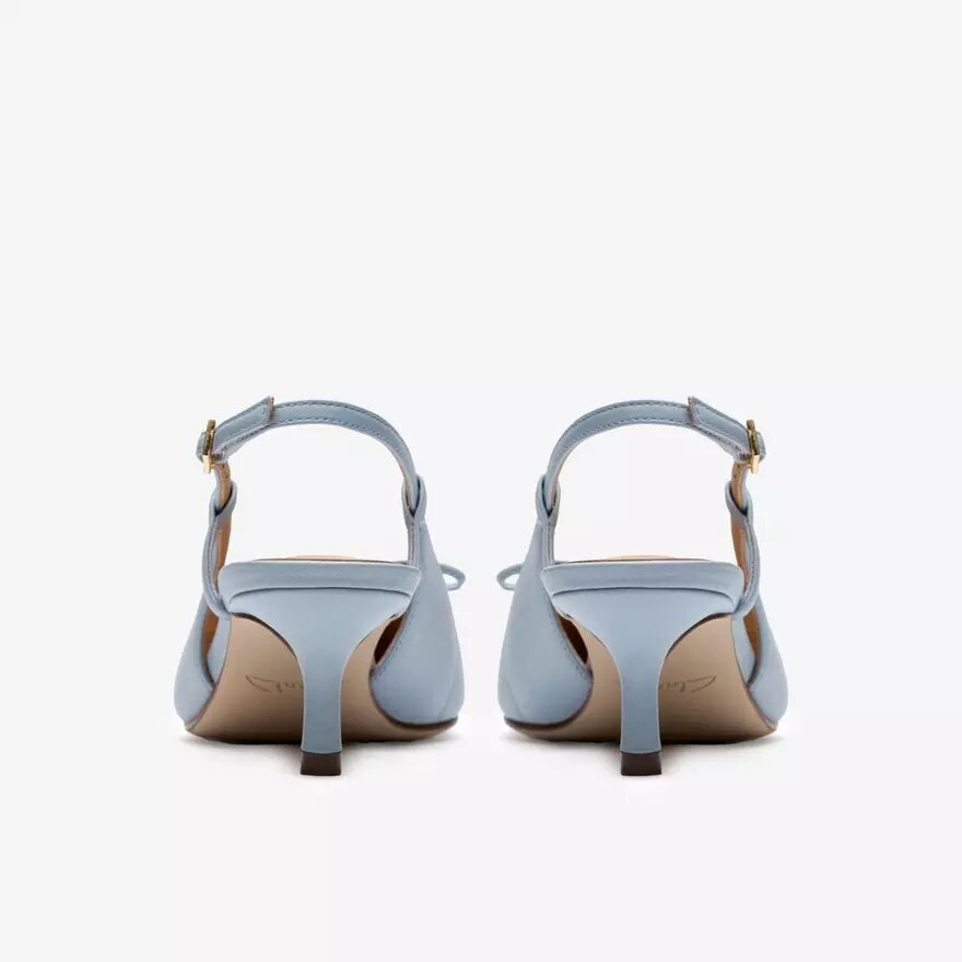Womens Zarey Bow Light Blue Leather Pumps Womens Zarey Bow Light Blue Leather Pumps