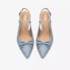 Womens Zarey Bow Light Blue Leather Pumps Womens Zarey Bow Light Blue Leather Pumps