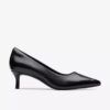 Womens Zarey Court Black Leather Court Shoes Us