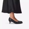 Womens Zarey Court Black Leather Court Shoes Us
