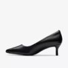 Womens Zarey Court Black Leather Court Shoes Us