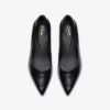 Womens Zarey Court Black Leather Court Shoes Us