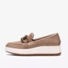 Womens Zylah May Taupe Leather Loafers Us