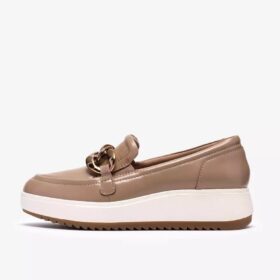 Womens Zylah May Taupe Leather Loafers Us