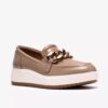 Womens Zylah May Taupe Leather Loafers Us